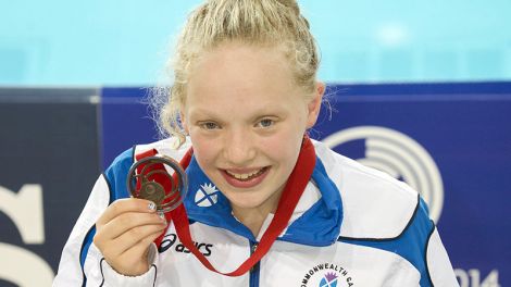 Erraid Davies from Skeld with her Commonwealth Games bronze medal