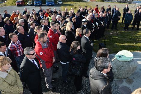 Over 100 people gathered to remember the four people who died in last year's tragic accident. Photo: Malcolm Younger