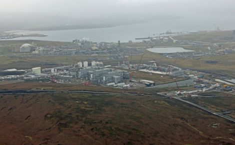 An aeriel photo of the Total gas plant construction site taken in April this year - Photo: Total