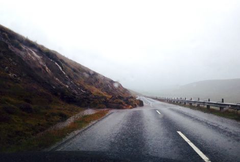 The Weisdale landslide on Saturday evening - Photo: Scott Polson