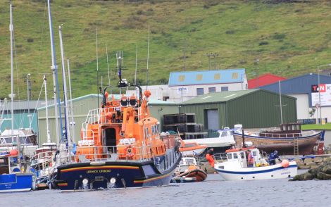 Pleasure boat Merlin safely back in the marina after some engine troubles. Photo: Ian Leask