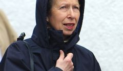 Princess Anne during her rain-soaked visit to Shetland in June when she opened the refurbished Sumburgh lighthouse visitor centre.