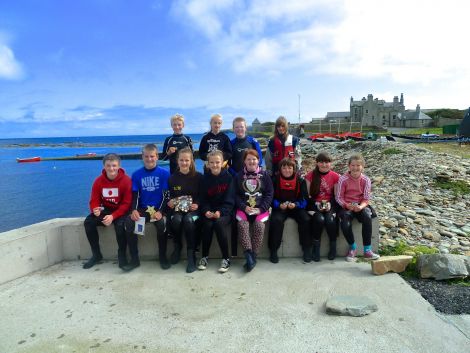 The young sailors pictured at Sandsayre. Photo: Robert Wishart / Sandwick Boating Club