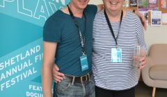 Actor Steven Robertson with Screenplay's Kathy Hubbard. Photo: Shetnews/Neil Riddell