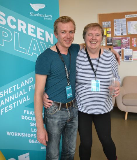 Actor Steven Robertson with Screenplay's Kathy Hubbard. Photo: Shetnews/Neil Riddell