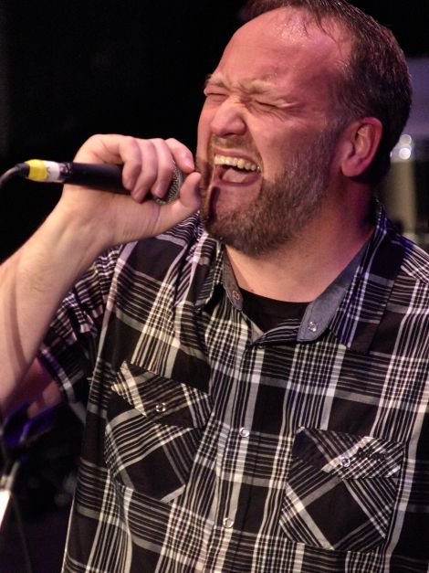 Singer Victor Sandison of local blues-rock quartet Sore Finger. Photo: Chris Brown