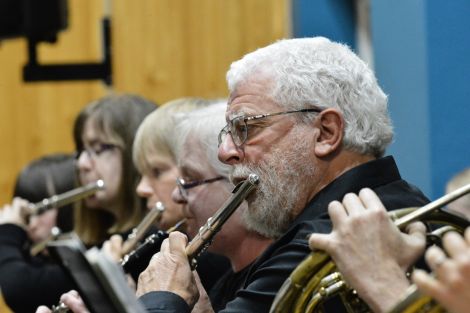 Parts of the wind section: enjoying a moment in the limelight with a rousing rendition of Dvorak's Serenade finale - Photo: Malcolm Younger/Millgaet Media