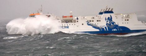 Hrossey leaving Lerwick on Monday afternoon - Photo: John Bremner