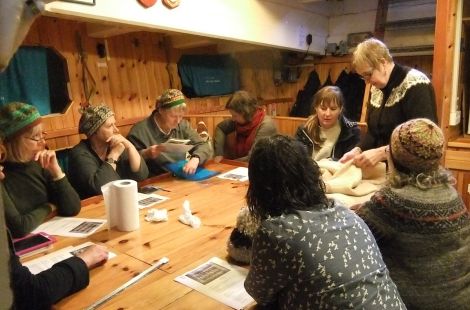 A number Shetland Wool Week workshops took place on board the Swan.