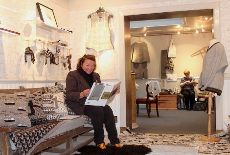 Vaila Fine Art owner Dorota Rychlik has has decked out her gallery in the softest shades of natural wool.