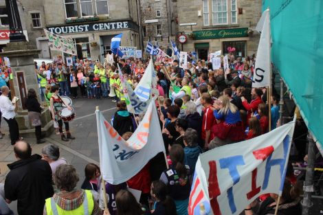 June's street protest in Lerwick showed the strength of feeling across the isles against school closures.