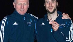 Stephen Rocks (right) with his coach Andy Alderman.