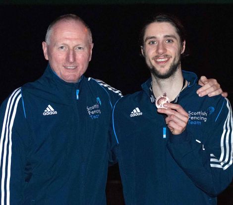 Stephen Rocks (right) with his coach Andy Alderman.