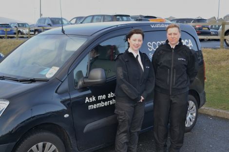 The SSPCA lasses Louise Sales (right) and Terresa Leask ready to look after animal welfare in the isles. Photo BBC Radio Shetland