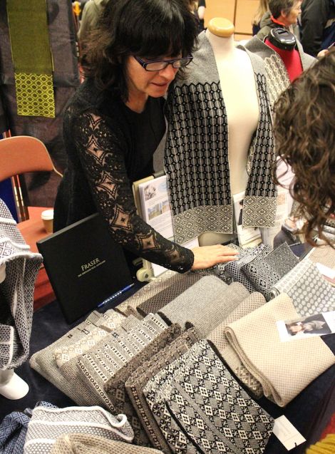 Designer Joan Fraser with her luxury scarves.