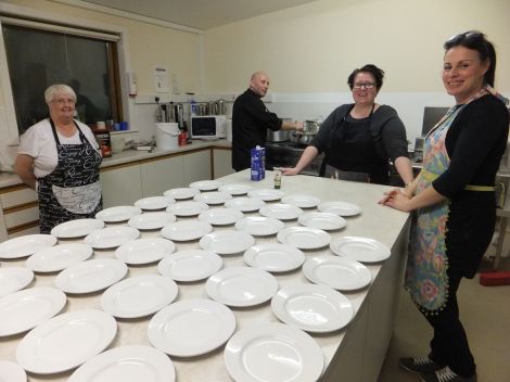 Celebration time in the Carnegie Hall kitchen after winning the People's Millions.