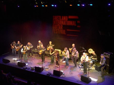 The grand finale of what has been a thoroughly successful 2014 Shetland International Guitar Festival. Photo: Chris Brown