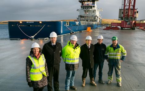 LPA harbourmaster Calum Grains, second from left, is to become deputy to chief executive Sandra Laurenson (left). Photo: LPA