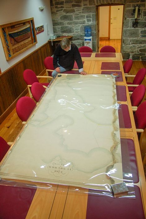 Shetland archivist Brian Smith with the freshly discovered map of Sumburgh. Photo SAT