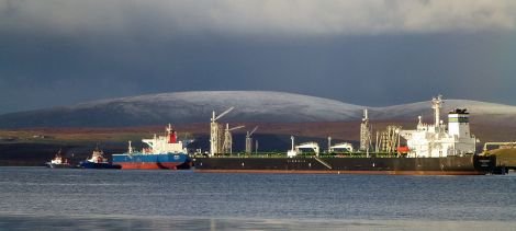 Oil prices may have plummeted, but BP is carrying out major infrastructure work at Sullom Voe.