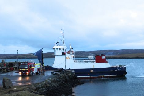 A fire engine was called after the Fivla hit rocks early on Saturday. Photo: Heather Gray