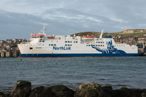 Freight boat Hamnavoe. SIC officials are making the case to government that replacement vessels would make the service cheaper to run.