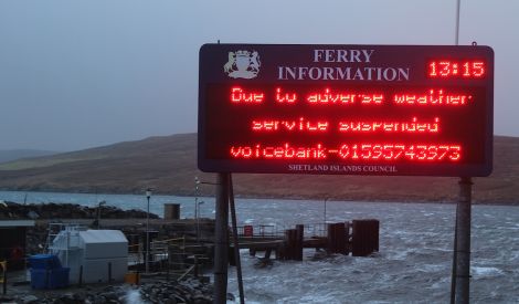 Inner island ferry services are again suspended - Photo: ShetNews