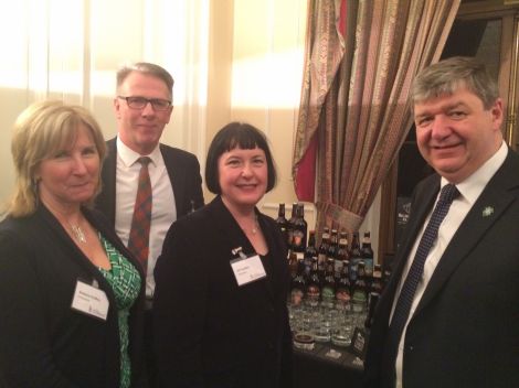 Alistair Carmichael MP with (from left) VisitOrkney manager Barbara Foulkes, VisitShetland manager Steve Mathieson and Jill Franklin from Shetlandeli and Lerwick Brewery.