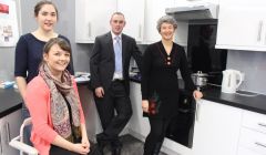 The Rapid Response Intermediate Care team at Shetland Islands Council's Independent Living Centre, (from left): occupational therapist Amanda Manson, rehabilitation assistant Katy Jeromson, team leader Chris Rice and occupational therapist Jill Beswick. Missing from the picture are rehab assistant Chloe MacIsaac and physiotherapist Daniel Lockhart. Photo Shetnews