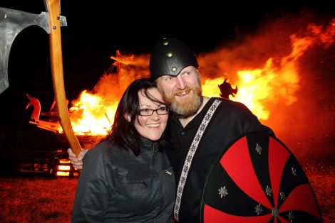 Guizer jarl Melvyn Clark with his wife Jolene - all photos: Kevin Osborne