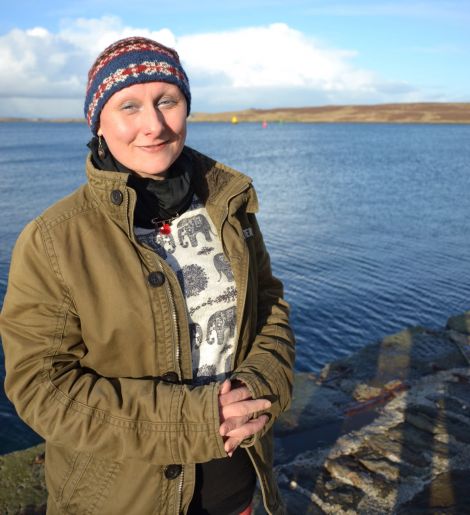 Inge Thomson, back in Shetland visiting family this week, has released a CD version of her project 'Da Fishing Hands'. Photo: Shetnews/Neil Riddell