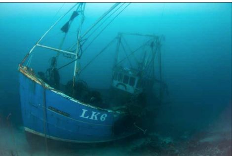 The Diamond sank rapidly after hitting rocks at West Burrafirth last year. Photo: MAIB