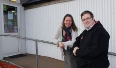 Phoebe and Scott Preston - pleased to have found a new owner who shares their enthusiasm - Photo: Hans J Marter/ShetNews