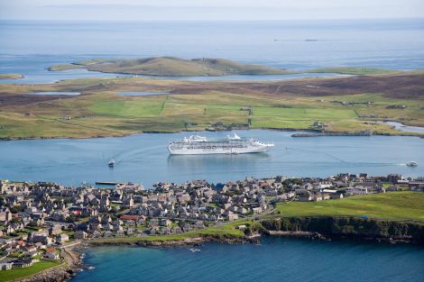 The Sea Princess anchored at Lerwick harbour - Photo: John Coutts/LPA