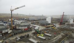 Early days in the construction of the £800 million Shetland Gas Plant, which is now running £300 million over budget and 15 months behind schedule. Photo Shetnews