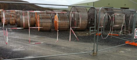 The Petrofac storage yard at Lerwick's Dales Voe base early in the construction phase two years ago. Photo Shetnews.