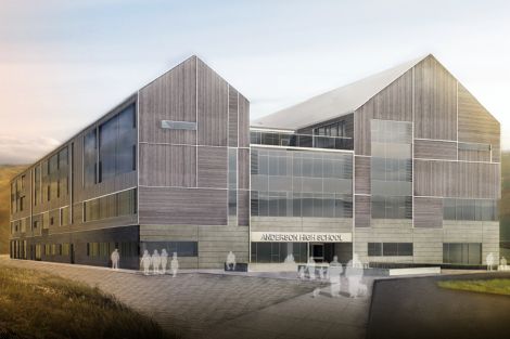 An artist's impression of the east elevation of the new school.