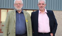 Only SNP candidate Danus Skene (left) and Labour hopeful Gerry McGarvey turned up for Saturday night's hustings organised by the Althing debating society - Photo: Hans J Marter/ShetNews