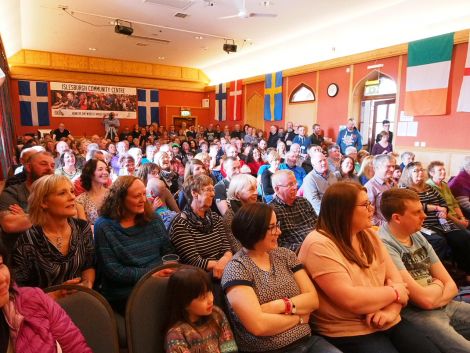 A busy Room 16 at Islesburgh for the traditional opening concert. Photo: Chris Brown