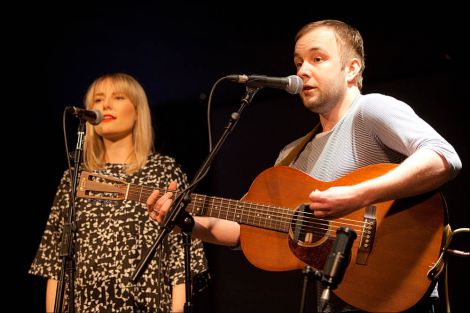 Louise Thomason accompanying Adam Guest during his support set. Photo: Dale Smith