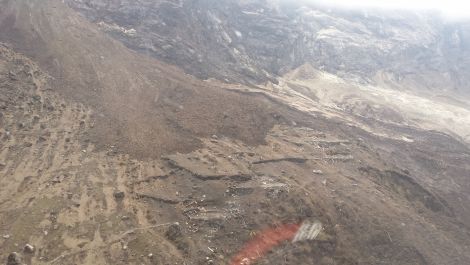 Langtang village.. a very popular tourist destination all but disappeared with the avalanche and blast of rocks and earth.