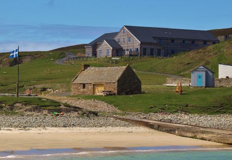 The new Fair Isle Bird Observatory seen from North Haven - Photo: FIBO