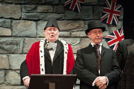 Arthur Watt (left) and George Webster during the Tell Wiz performance in the Garrison - Photo: Malcolm Younger/Millgaet Media