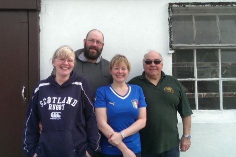 Bakery owner Tracey Thompson (left) with some of committee members organising this weekend's celebrations: Ivor Arthur (local historian) Denise Anderson of the Pierhead Restaurant, and local resident John Taylor - Photo: Chris Cope