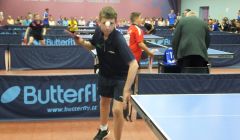 Scott Smith in action in table tennis on Sunday - Photo: Maurice Staples