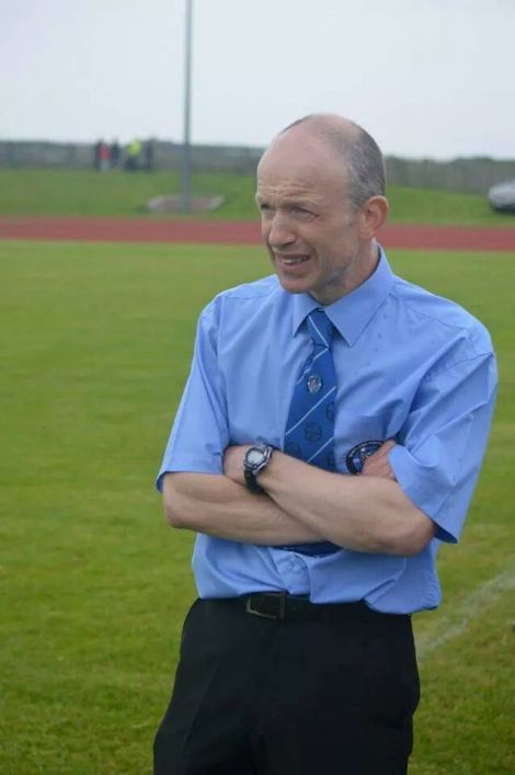 Shetland football manager Niall Bristow.