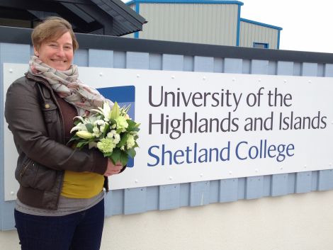 Silke Reeploeg - delighted to receive acknowledgement from those who matter most - Photo: Shetland College UHI