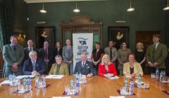 Scalloway crofter Ronnie Eunson (centre left next to the Prince of Wales) is chairing the new Scottish Island Abattoir Association.