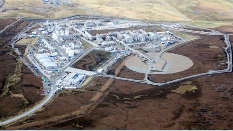 An up to date view of the new Shetland Gas Plant - Photo: Total