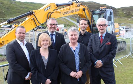 Contracts signed, let work commence. The management team, from left: Hub North Scotland chief executive Angus MacFarlane, SIC children's services director Helen Budge, SIC leader Gary Robinson, SIC education and families chair Vaila Wishart, project manager Trevor Smith and SIC chief executive Mark Boden. Photo Shetnews